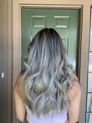 Ash blonde balayage