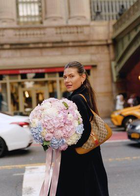 Peony and hydrangeas bouquet