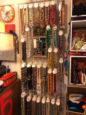 Wall of necklaces