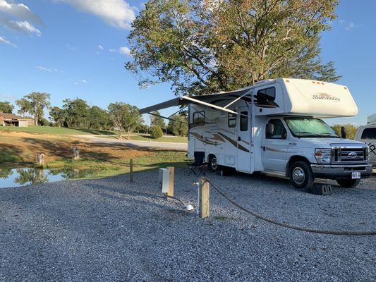 RV Site and lake on the property