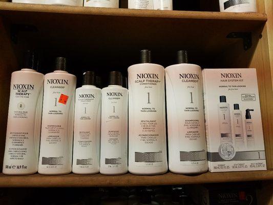 Products from Nioxin available.