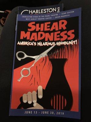 Brochure for Shear Madness performance