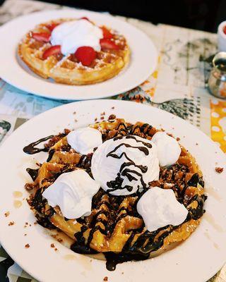 Turtle and Strawberry Waffles