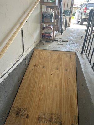 Ramp over garage stairs