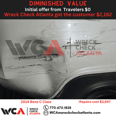 Travelers claimed that due to the car's mileage, prior accident, and relatively low repair cost of $3,696, no diminished value was owed.