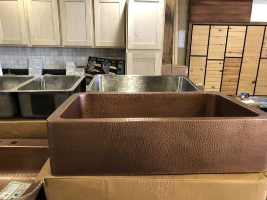 Specialty copper sinks just arrived.