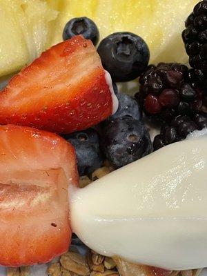 All the fresh fruit you want with yogurt and all the good stuff