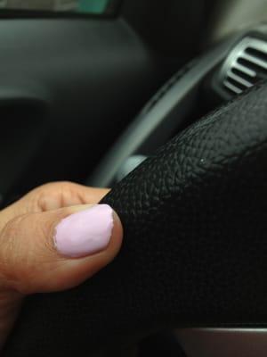 Took these pictures when I got in my car. My nail was even jagged at the edges.