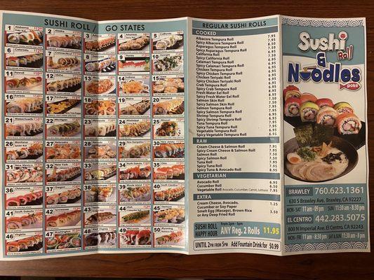 Extensive look at the menu