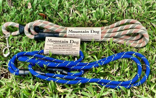 The original Mountain Dog Leashes with the new Mighty Mini Leashes!!! Half the size but the same great strength.