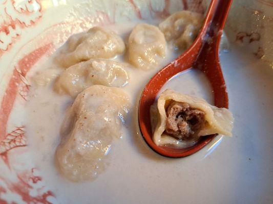 Inside look of Banshtai Tsai, Mongolian beef dumplings (bansh). Order 1 day in advance.