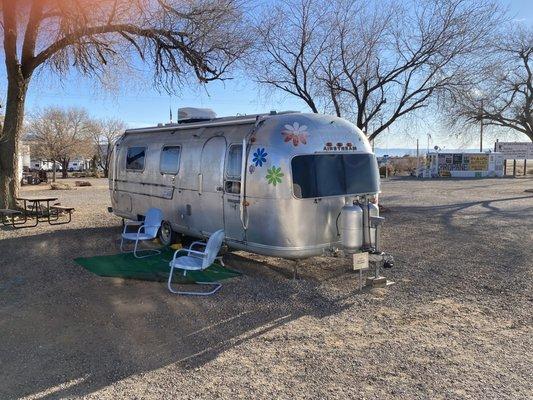 Vintage trailers on display