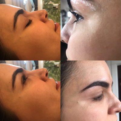 Lash lift, brow wax, & brow tint before/after