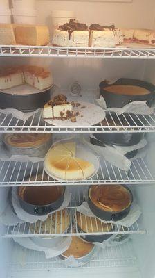 Freshly baked cheesecakes