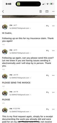 Ghosted by Cedric the moment he got his money and illegally denied a receipt. Unacceptable behavior, take your business elsewhere.