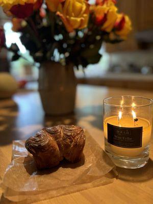 Lemon verbena glaze croissant