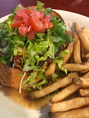 Green chili burger