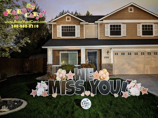 We Miss you! with rose gold theme for sending some big love! IN Nampa, Idaho