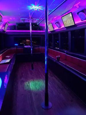 Inside of our Karaoke bus