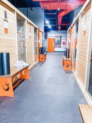 Line of saunas ready for a workout