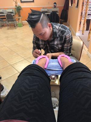 State of the art pedicure equipment and chairs! Did I mention the footbaths have neon lights that change colors