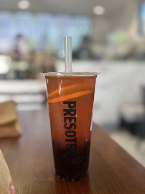 Strawberry Fruit tea with boba