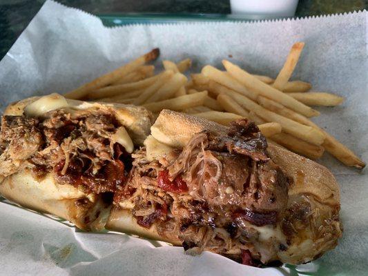 Roast pork Italian cheesesteak.