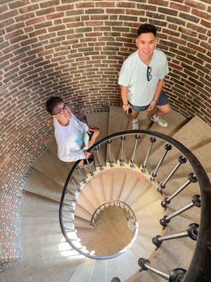 skipping the elevators to check out their cool stairway