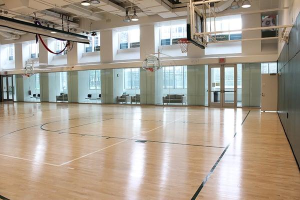 Hardwood-floor gymnasium