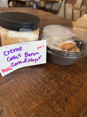 Cookie butter banana pudding (left) and cinnamon bun (right)