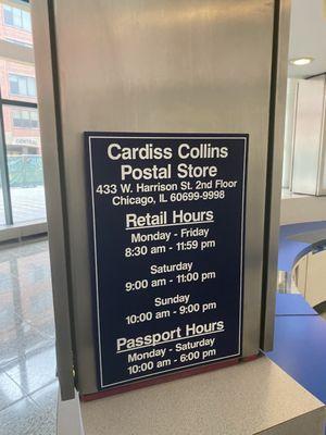 Hours for Post Office