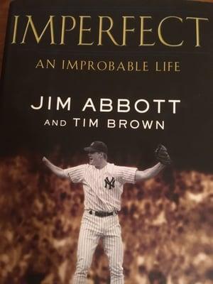 1/27/16. Sweet pick up! Hardback Autobiography of one-handed journeyman mlb pitcher Jim Abbott!