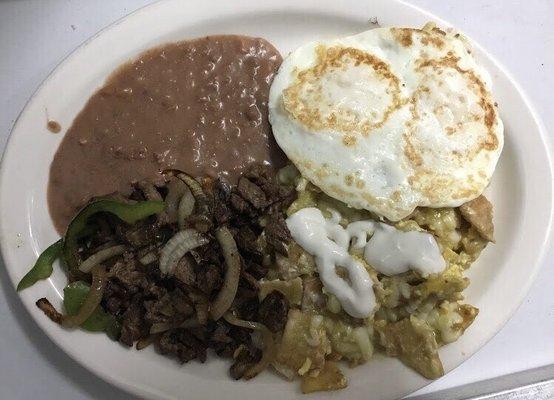 Fajita and chilaquiles