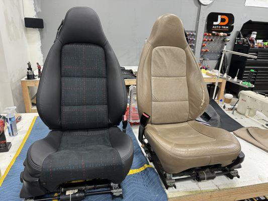 BMW Z3 seat before and after