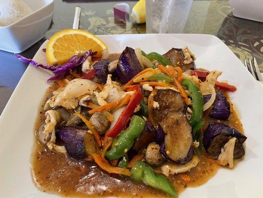 eggplant stir fry with chicken