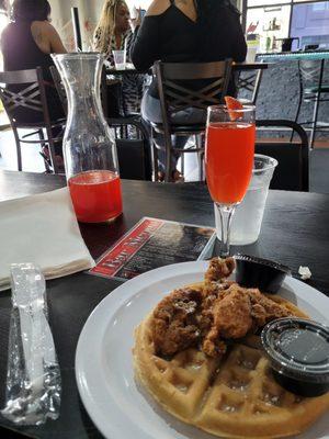 Chicken n Waffle -  I HATE that the chicken was tenders vs wings  but the waffle was buttery and soft .