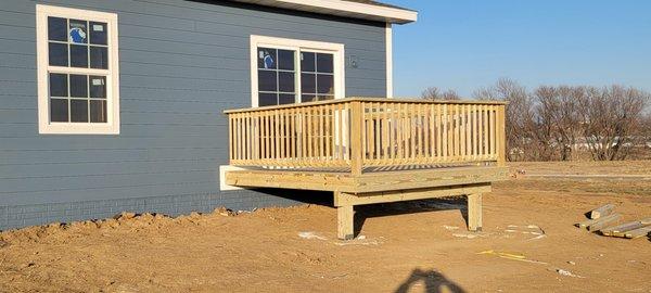 New treated deck and railing