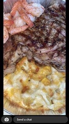 Steak n shrimp Mac