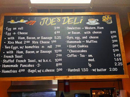 Breakfast Menu - Joe's Deli 121 Wall St., Kingston. NY -  (845) 853-8313