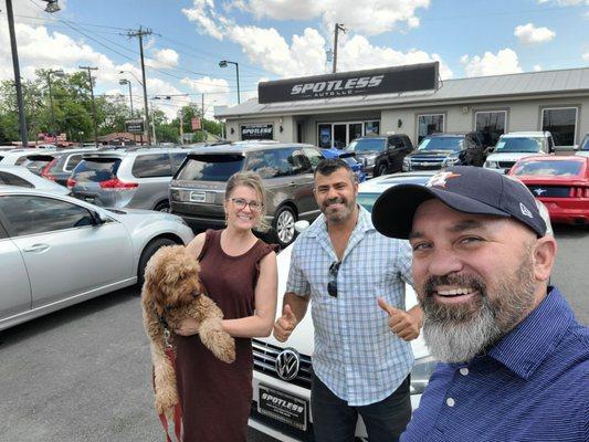 Myself, my wife, and AJ of Spitless Auto! (Passat TDI right behind us)