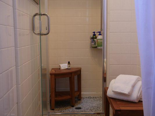 Private shower area