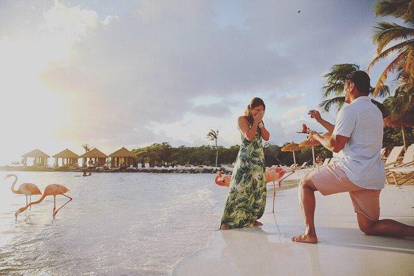 I popped the question in Aruba