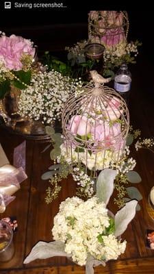 One of my centerpieces.  My theme was lovebirds