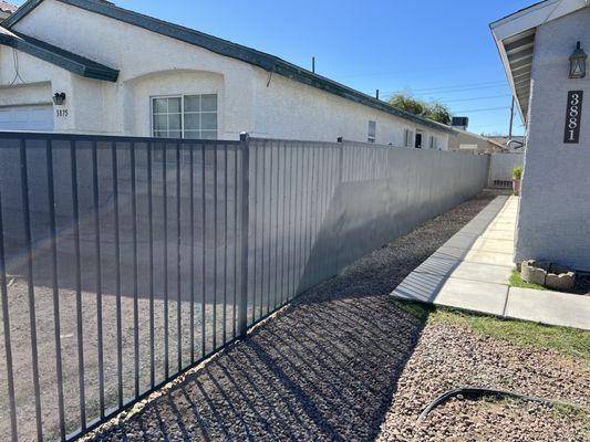 Inside View of Security Fencing With Screen.