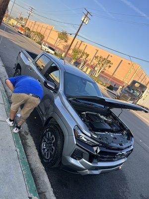 2023 Chevrolet colorado getting nicely detailed just in time for customer pick up.