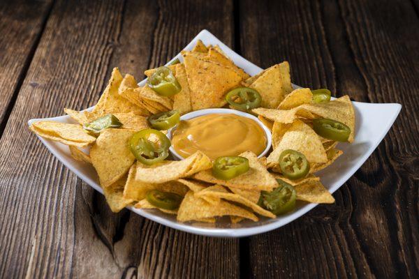 Nachos (spicy)
 Tortilla Chips paired with nacho cheese, salsa, and pickled jalapenos