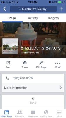 Give Elizabeth's Bakery page a like.