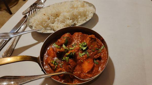 Lamb Vindaloo and Basmati Rice