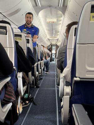 Happy flight attendant ‍