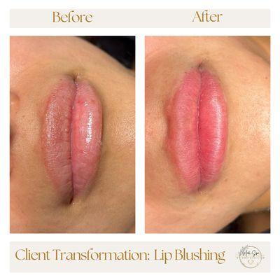 Client Transformation Lip Blushing done by our Permanent Makeup Artist Sydney